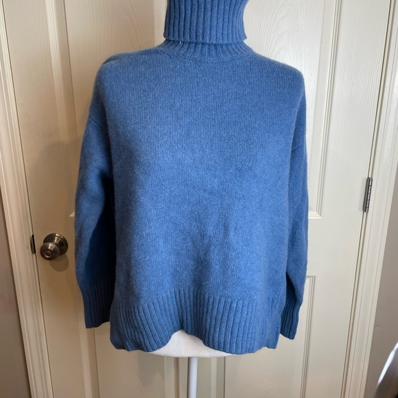 Polo Ralph Lauren Blue Wool and Cashmere Turtleneck Sweater - Picture 1 of 16